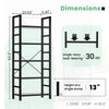 Black metal 5-tier bookshelf with a single-story load-bearing capacity of 30 lbs.