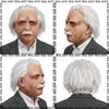 A collage of multiple realistic elderly male faces, likely used for a latex mask product.