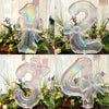 Iridescent Number Balloon Kit with Bowknot Accent