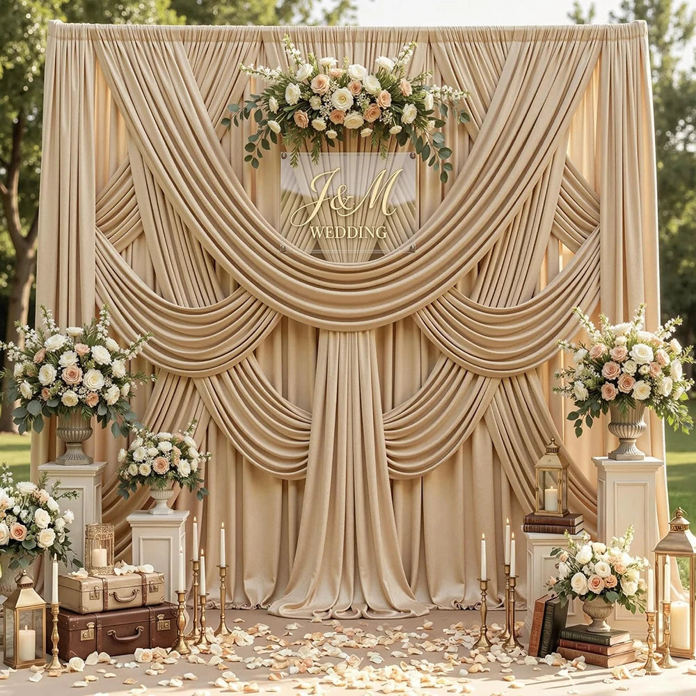 Silky Polyester Backdrop Drapes for Weddings & Events