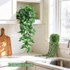 A set of four realistic hanging artificial ivy vines used for kitchen decor and indoor/outdoor foliage display.