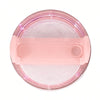 A pink replacement lid for a tumbler or cup, featuring a horizontal groove for sealing.