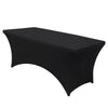 Black stretch fitted spandex table cover for rectangle and folding tables