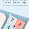 A set of five colored magnetic sliding number tiles numbered two through five displayed on a light blue surface.