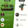 A comparison showing an elevated garden bed with plants on the left and a potted plant on the right.
