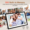 Digitaler Bilderrahmen mit Familienporträt, 32GB integriertes Speicher für Fotos und Videos.