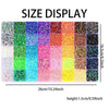 A size display showing various colors of 3mm flatback resin rhinestones for DIY crafts.
