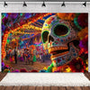 Day of the Dead Skeleton & Floral Backdrop for Party Photo Booth