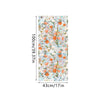 Botanical print static cling window film featuring a floral pattern of orange and white flowers on a light background