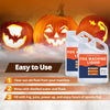 A bottle of Fog Machine Liquid next to carved pumpkins, illustrating how to easily use the fluid.
