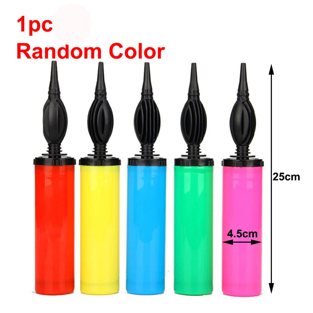A set of 12 random color balloon arch kit components with stands for weddings and parties