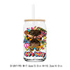A clear tumbler with a wooden lid featuring a graphic design of an afro girl and the text Sixty's baby
