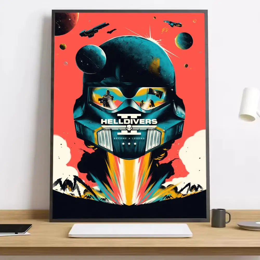 Helldivers II HD Canvas Art Print – Game-Inspired Wall Decor