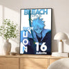A poster featuring the title Bleach Snow Lion 16 with a character wielding a sword.