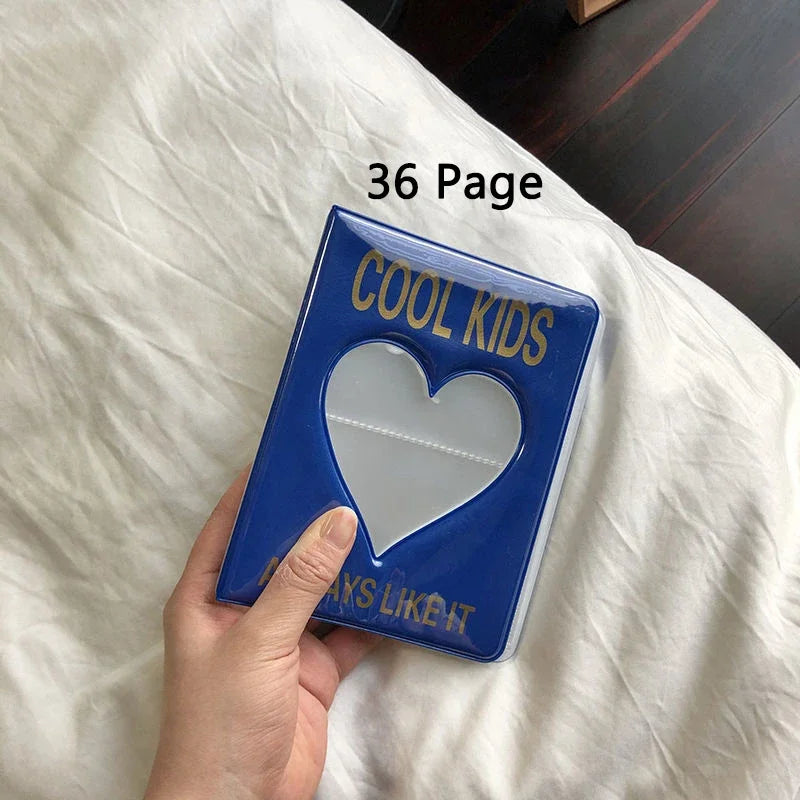ملف أزرق يحمل اسم Cool Kids بتصميم قلب على ورقة بيضاء.