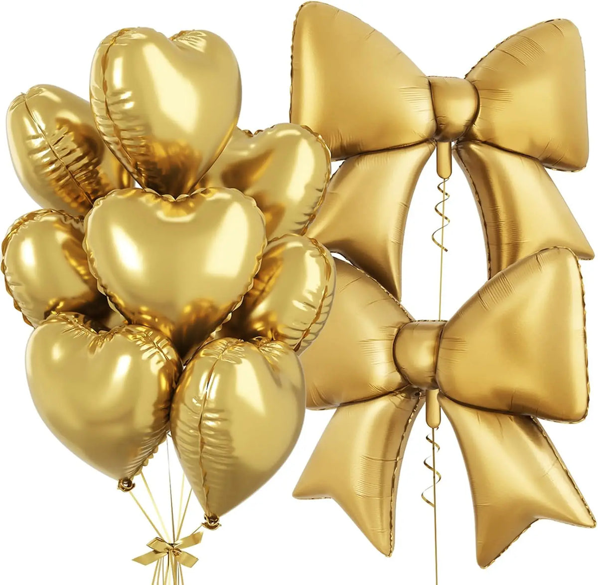 Pink Heart & Bow Balloon Set for Weddings and Showers
