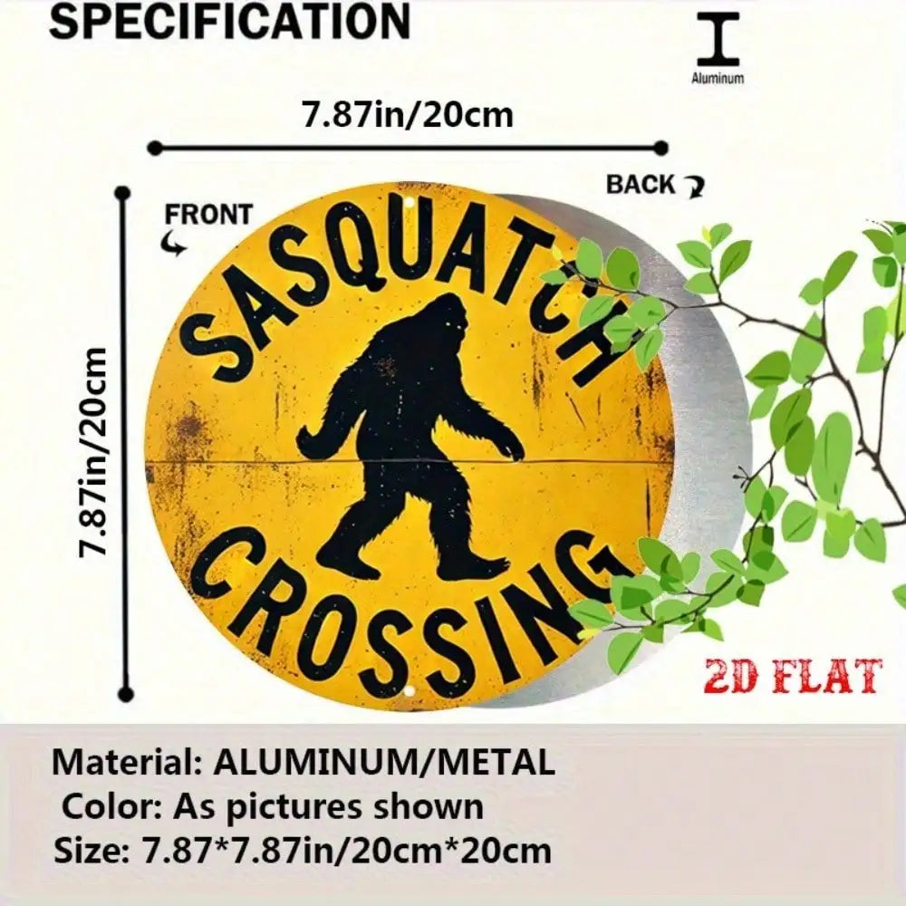 Vintage Bigfoot 8x8 Tin Sign for Wall Decor