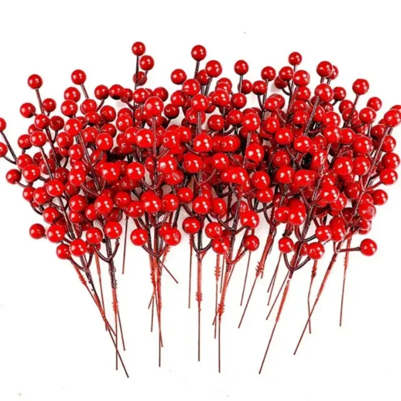 Artificial Red Berry Branches for Christmas Decor