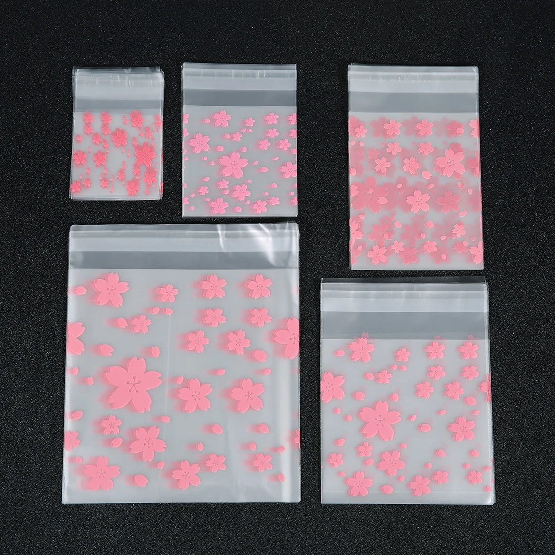 Pink Cherry Blossom Self-Adhesive Storage Pouches