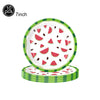 Un set de dix ballons en hélium à forme de pastèque de 7 pouces, vert et rose.