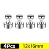 Four silver magnetic pushpins with round heads and threaded bases.