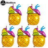 Set of five yellow and pink Hawaiian luau party sunglasses and table mats