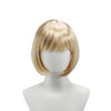 A blonde bob short hair wig displayed on a mannequin head.