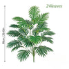 A lush green artificial areca palm tree with 24 leaves, measuring 90cm / 35.43in.