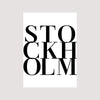 Black sans-serif text spelling out STOCKHOLM in a modern, minimalist style.