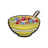 A colorful bowl of cereal with a spoon, designed as a Mexico style PVC shoe charm.