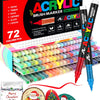 72-Color Acrylic Paint Pen Set with Brush Tips