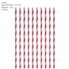A set of 10 pink and white striped straws for party decor.