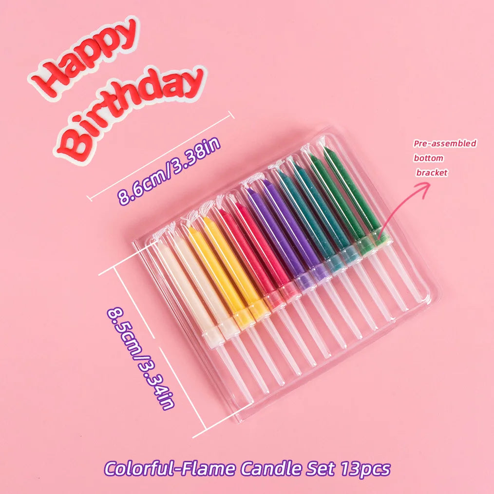 Rainbow Multicolor Birthday Candles Set of 12