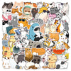 A collection of various cute cartoon cat stickers and illustrations in different poses and colors.