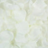 Close-up view of white artificial rose petals for wedding decoration