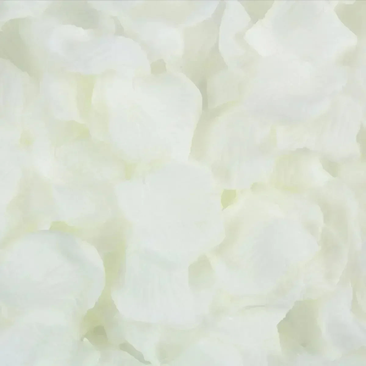 Close-up view of white artificial rose petals for wedding decoration
