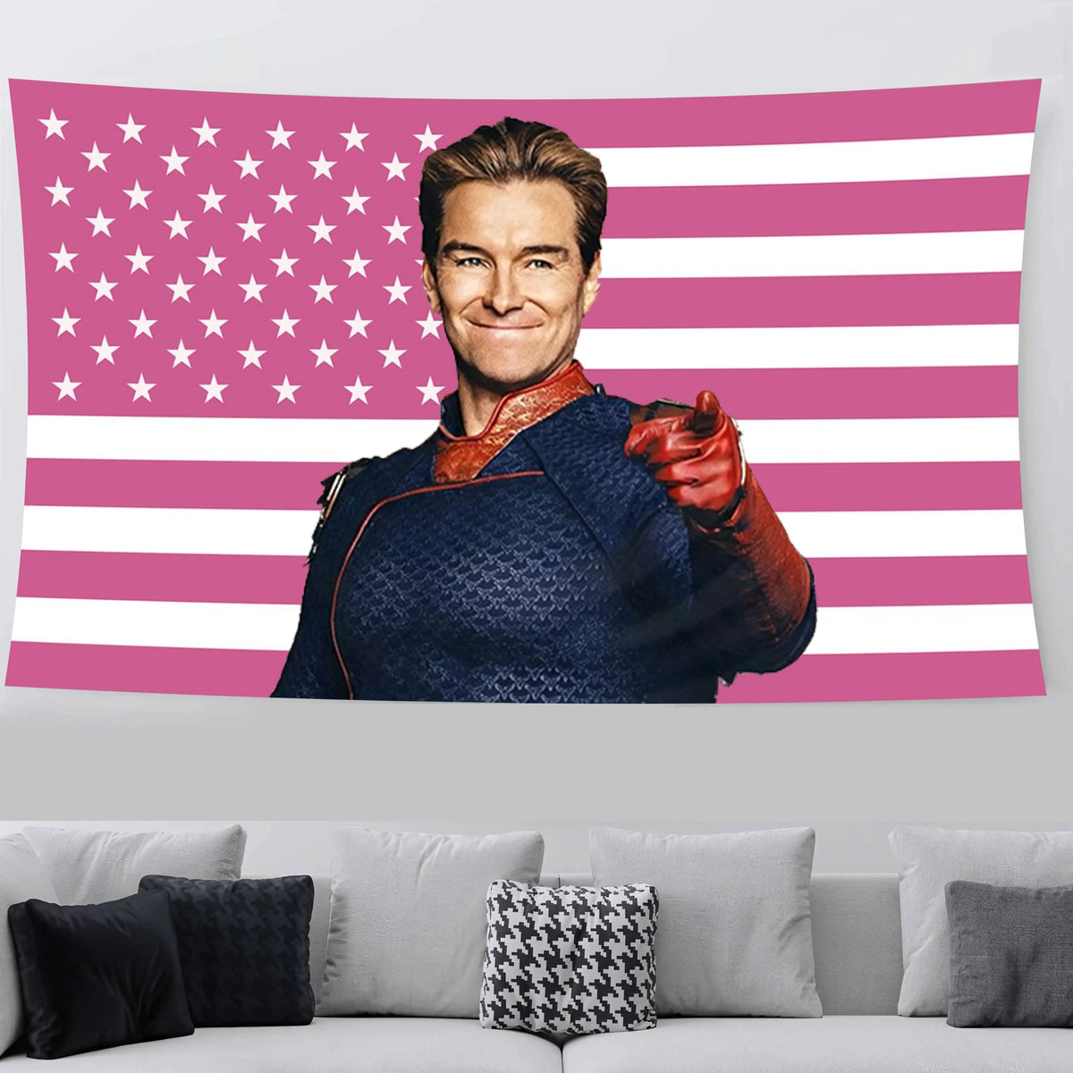 Homelander Patriotic Flag Tapestry – Superhero Wall Art