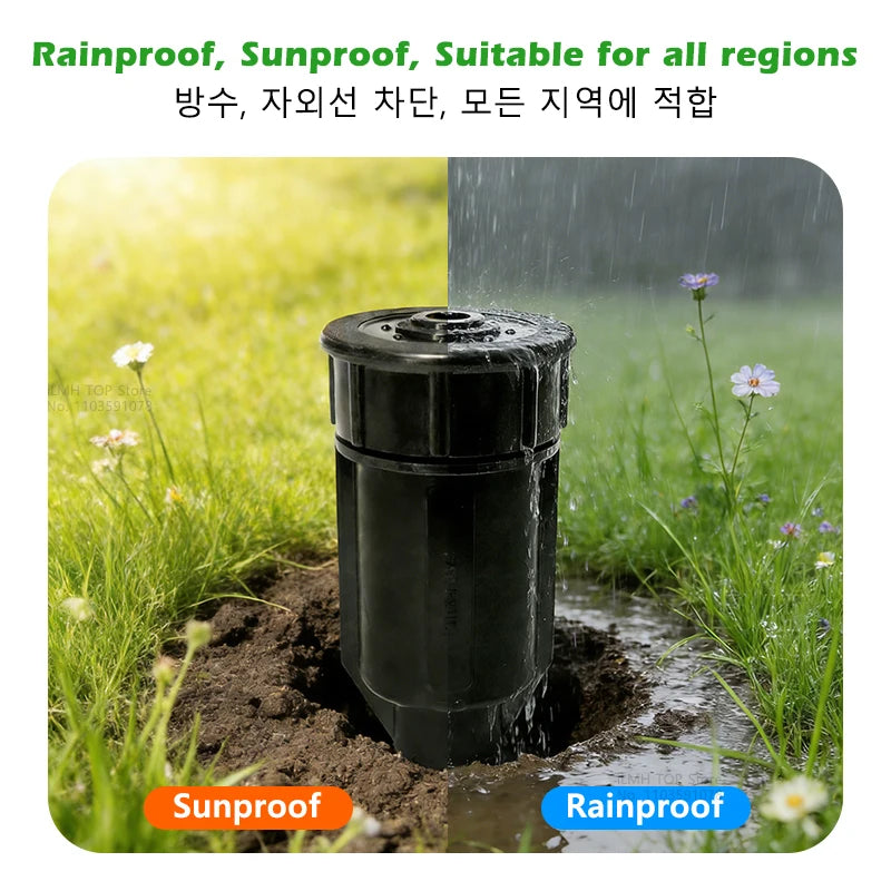 Black waterproof container buried in the ground, suitable for all regions.