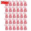 A set of 30 pink space-saving hanger connector hooks for organizing and hanging items.