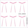 Three sets of pink coquette bow cake toppers shown in various sizes and angles.