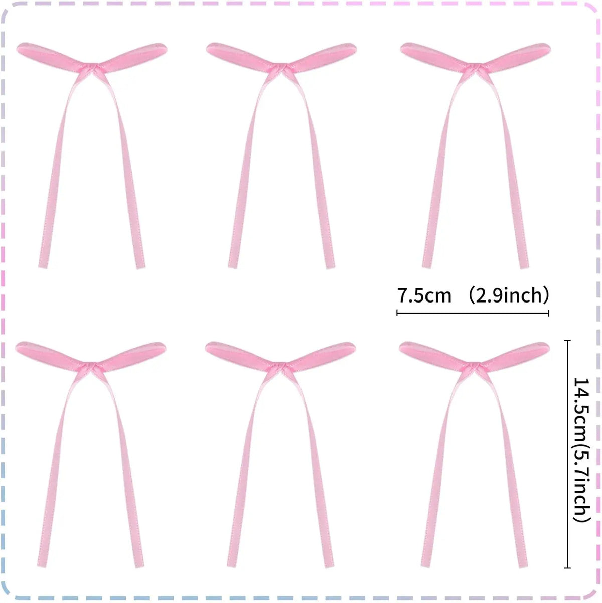 Three sets of pink coquette bow cake toppers shown in various sizes and angles.