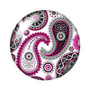 Round Leaf Pattern Flat Back Glass Cabochons for Jewelry Making