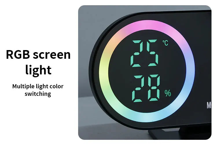 LED Digital Alarm Clock with 7-Color Display