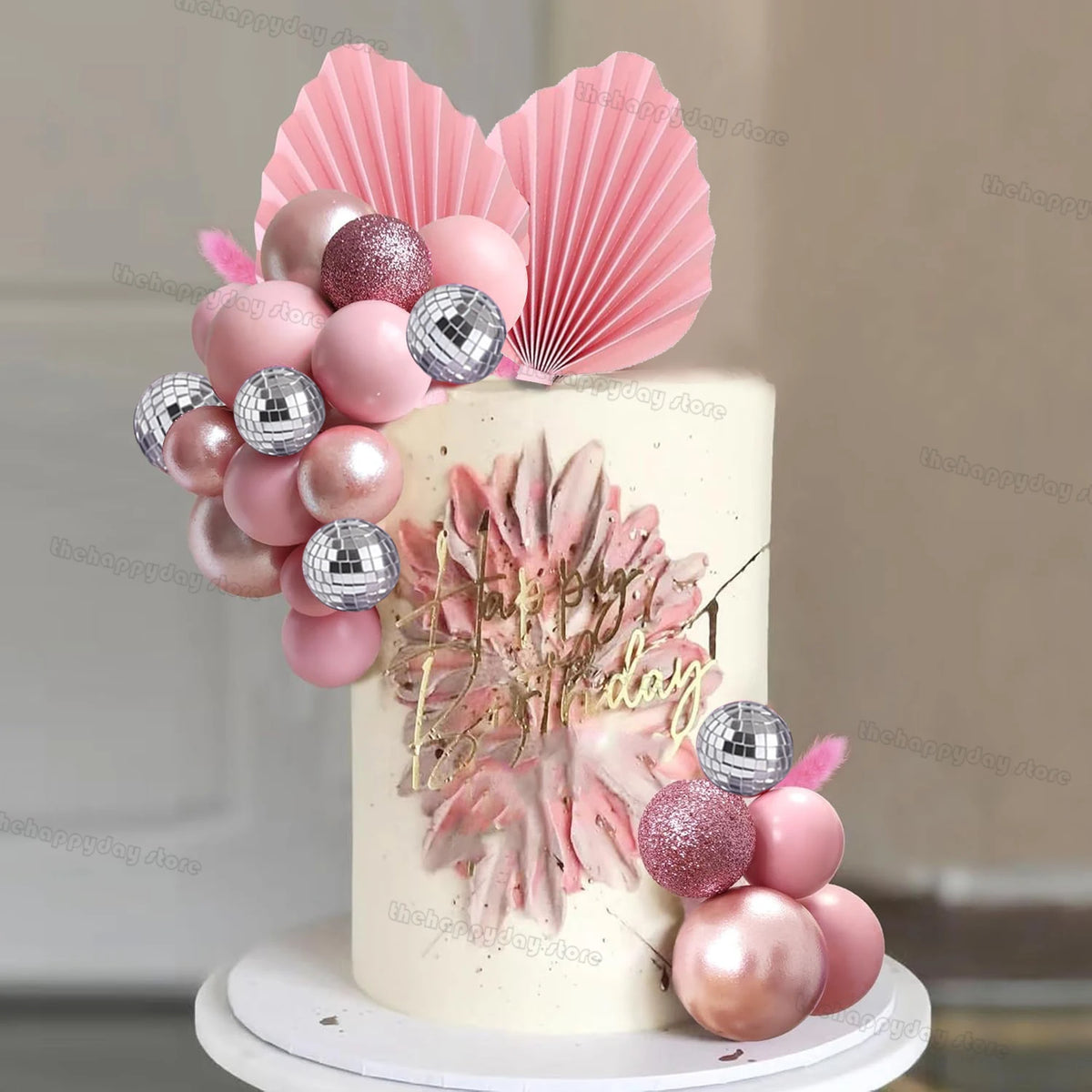 Pearl Green Cake Topper Balls Set