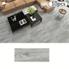 Self-Adhesive Wood Grain Floor Stickers (10-Pack)