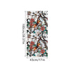 Botanical print static cling window film featuring orange and white flowers and butterfly motifs on a dark background