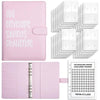 Pink envelope savings challenge planner with numbered grids and a tracker for $5,050