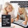A woman and a child are using an IDD envelopes savings challenge book to establish a savings habit.