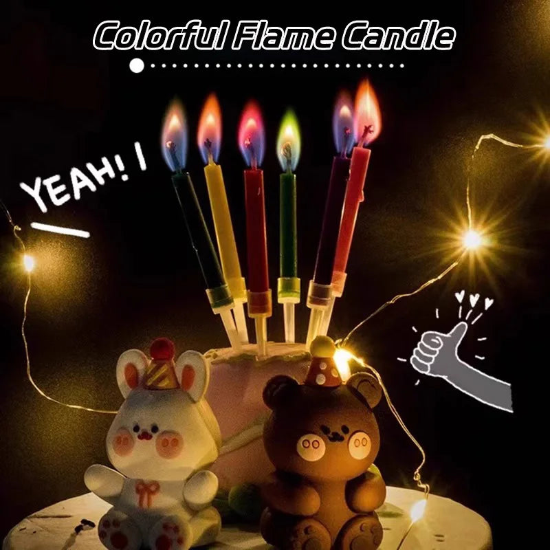 Rainbow Multicolor Birthday Candles Set of 12
