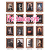 A collection of 19 Halloween-themed fridge magnets featuring ghosts, pumpkins, and spooky figures in various artistic styles.